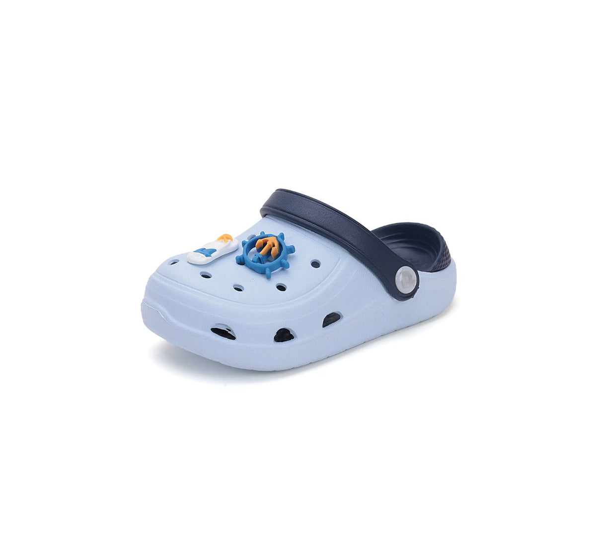 D.D.Step papuci baieti din cauciuc 26-31 Sky Blue cu masini utilitare