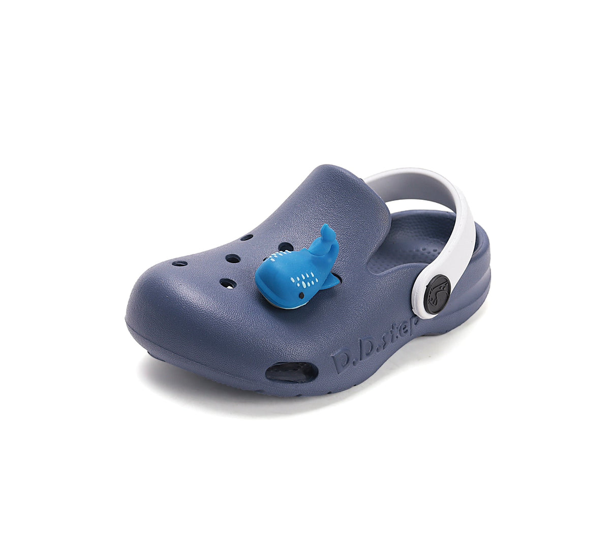 D.D.Step papuci baieti din cauciuc tip sabot 22-33 Royal Blue cu balena