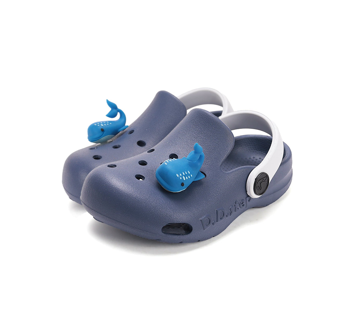 D.D.Step papuci baieti din cauciuc tip sabot 22-33 Royal Blue cu balena