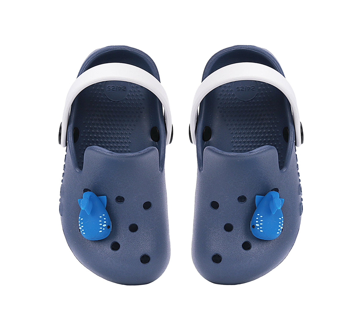 D.D.Step papuci baieti din cauciuc tip sabot 22-33 Royal Blue cu balena