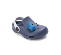 D.D.Step papuci baieti din cauciuc tip sabot 22-33 Royal Blue cu balena