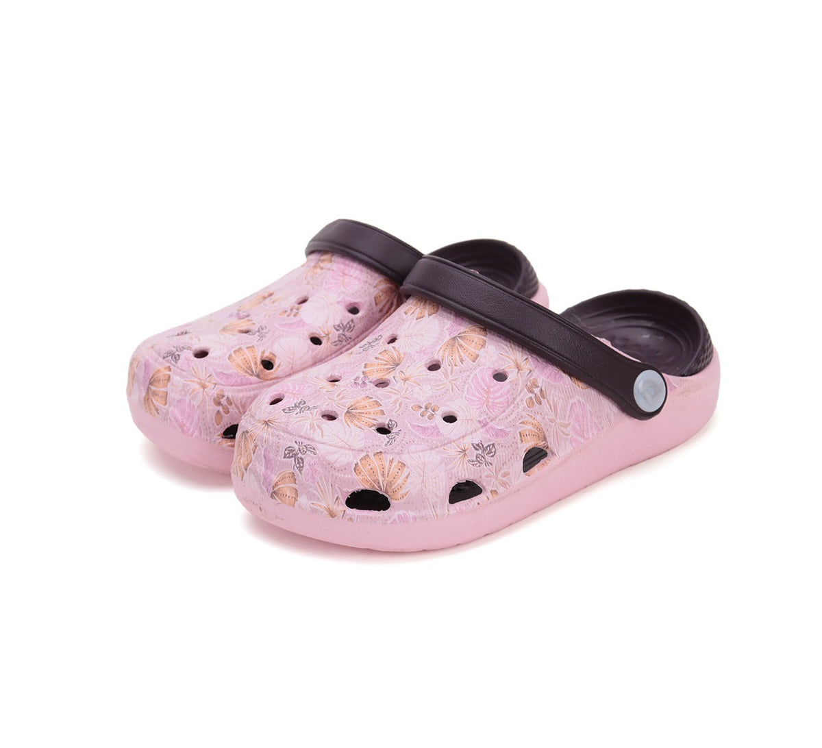 D.D.Step papuci fete din cauciuc 26-31 Baby Pink cu frunze Imagine principală a produsului