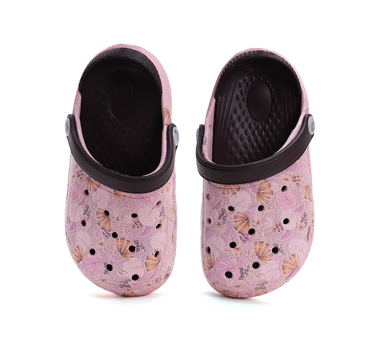 D.D.Step papuci fete din cauciuc 26-31 Baby Pink cu frunze