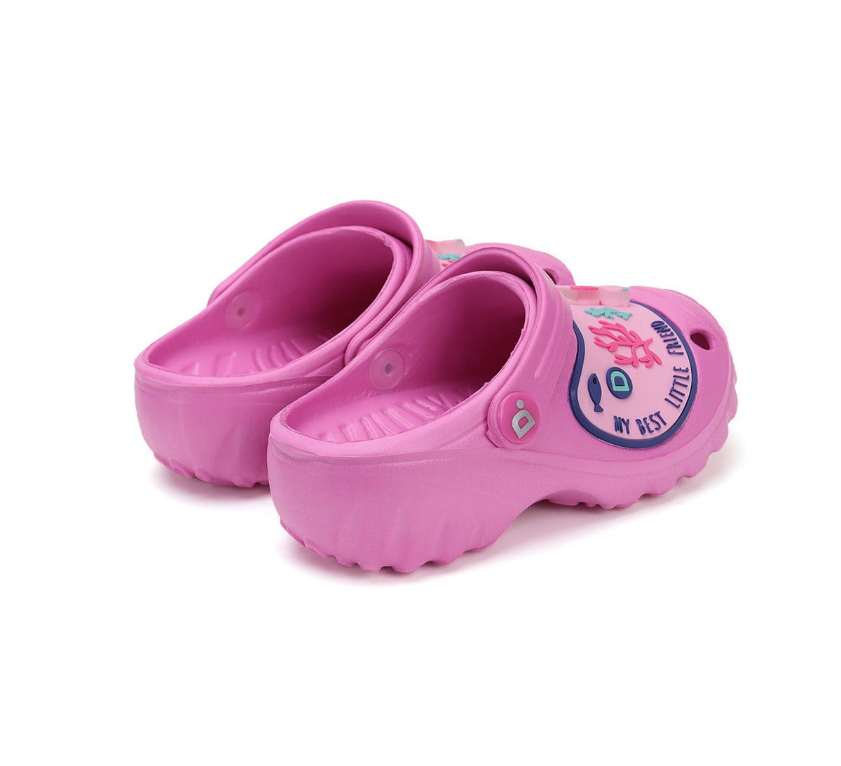 D.D.Step papuci fete din cauciuc cu LED 20-25 Dark Pink cu calut de mare