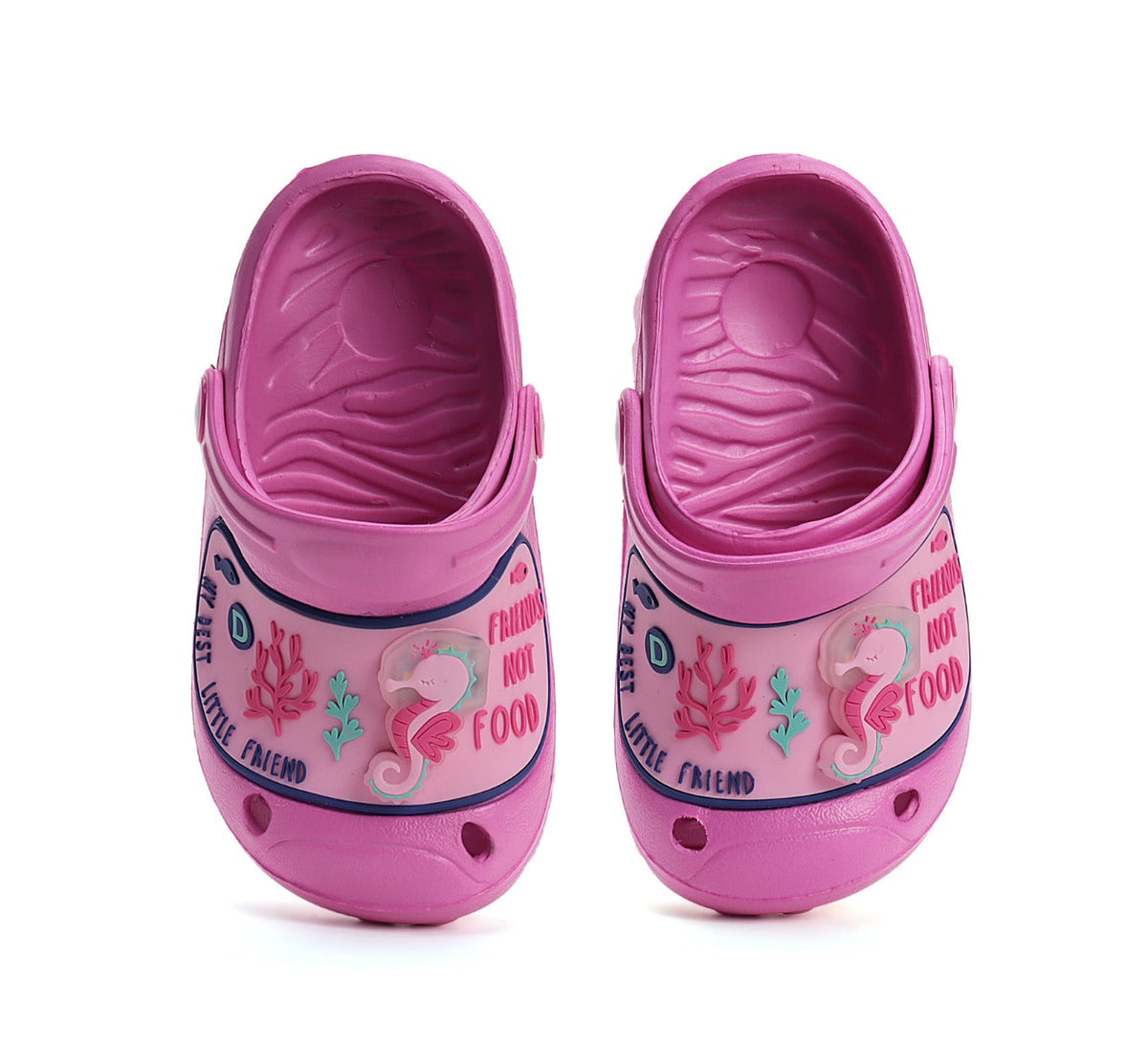 D.D.Step papuci fete din cauciuc cu LED 20-25 Dark Pink cu calut de mare