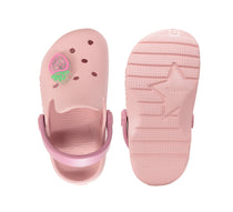D.D.Step papuci fete din cauciuc tip sabot cu LED 22-33 Baby Pink cu capsunica