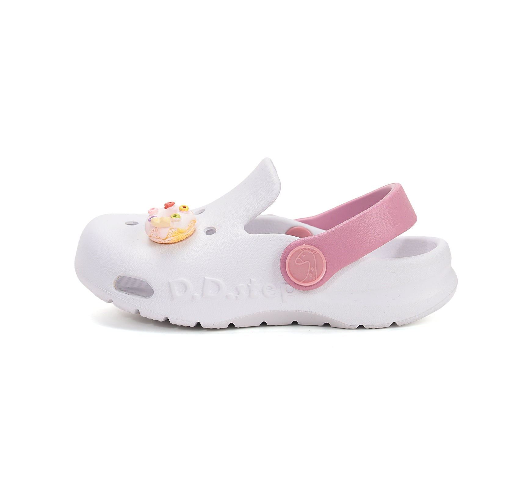 D.D.Step papuci fete din cauciuc tip sabot 22-33 White cu gogoasa Imagine secundară a produsului