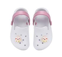 D.D.Step papuci fete din cauciuc tip sabot 22-33 White cu gogoasa
