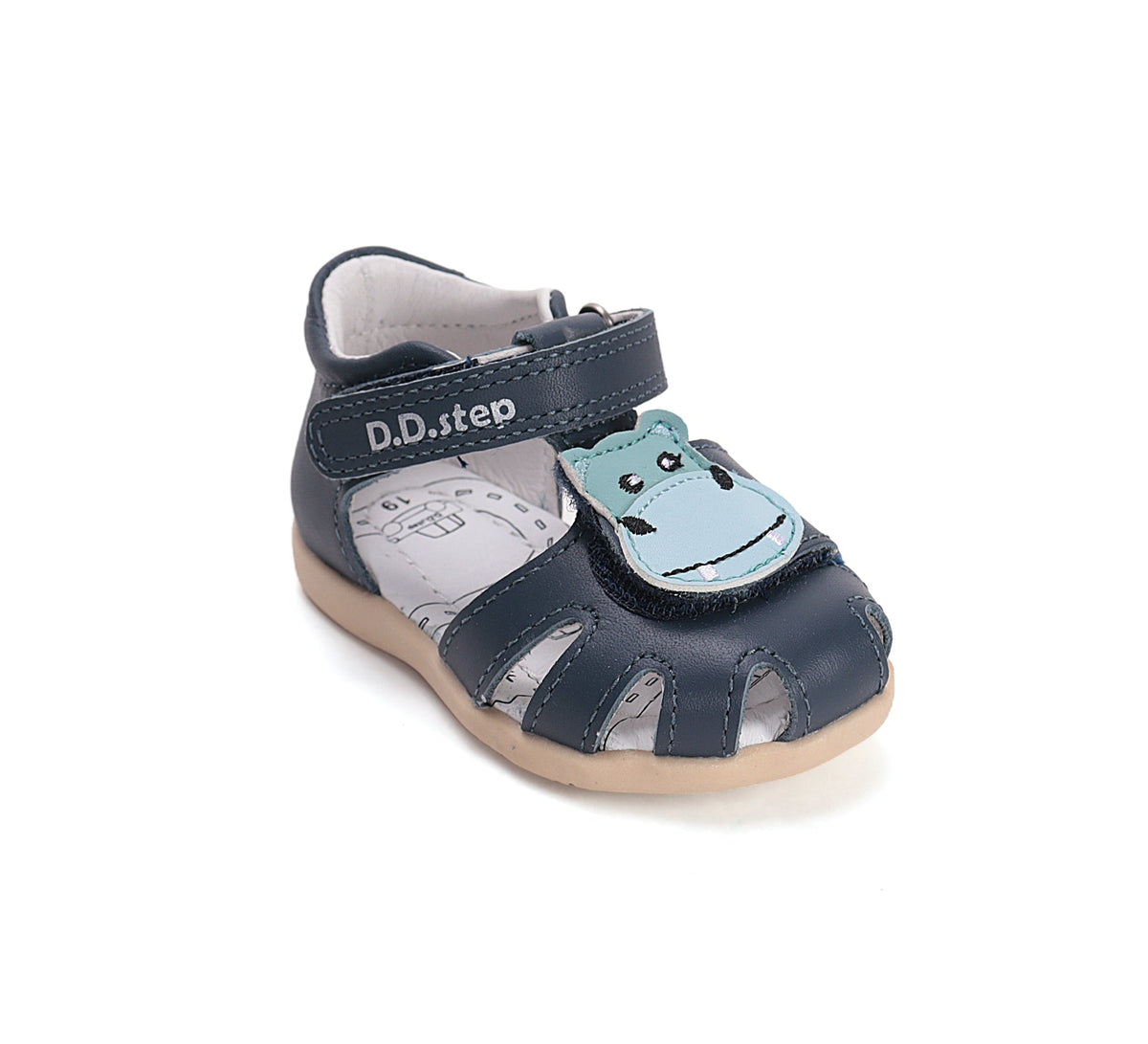 D.D.Step sandale baieti 18-25 Royal Blue cu hippo
