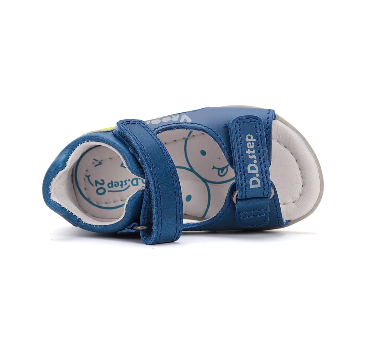 D.D.Step sandale baieti 19-24 Bermuda Blue cu excavator