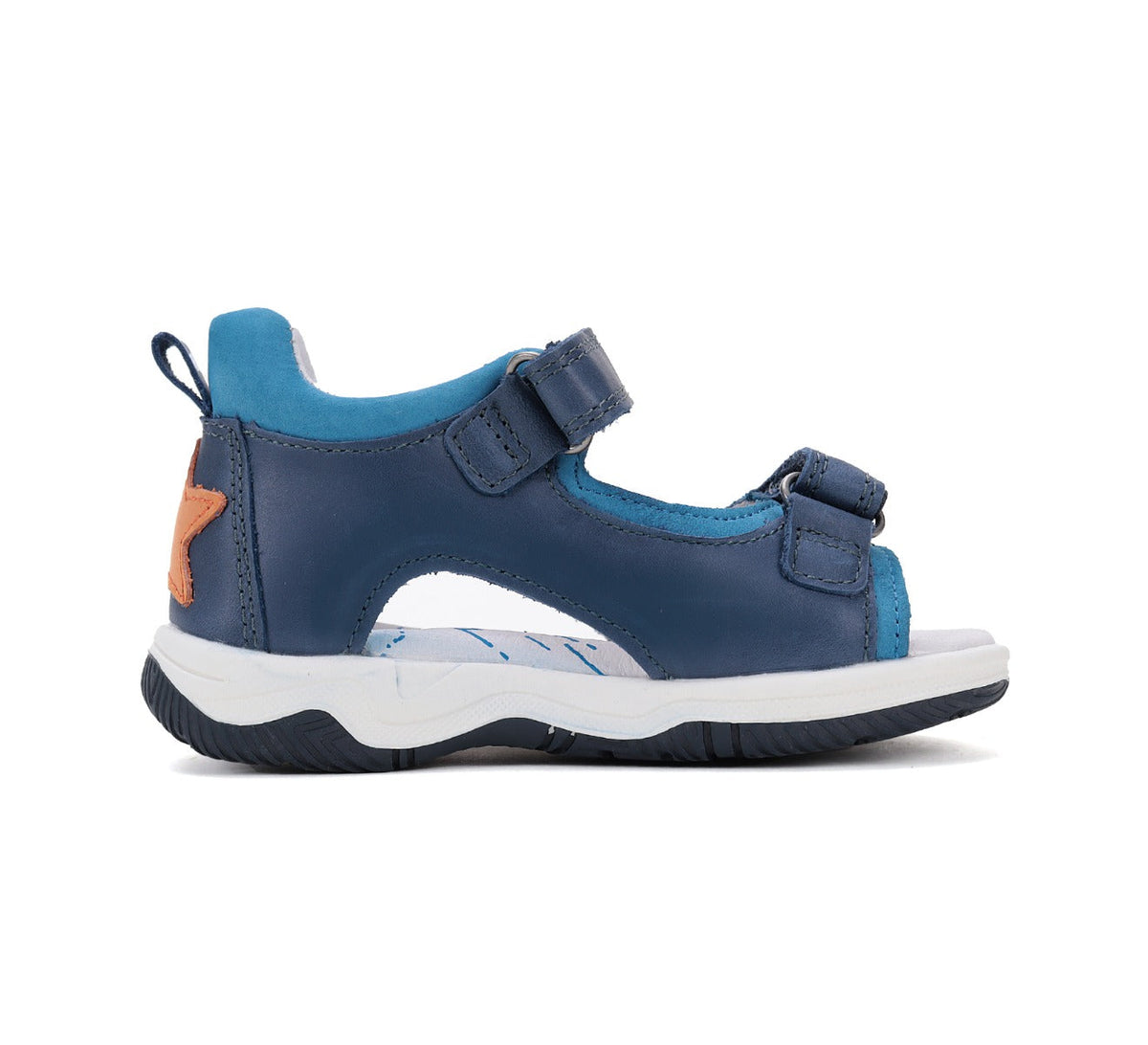 D.D.Step sandale baieti 19-24 Bermuda Blue cu stea