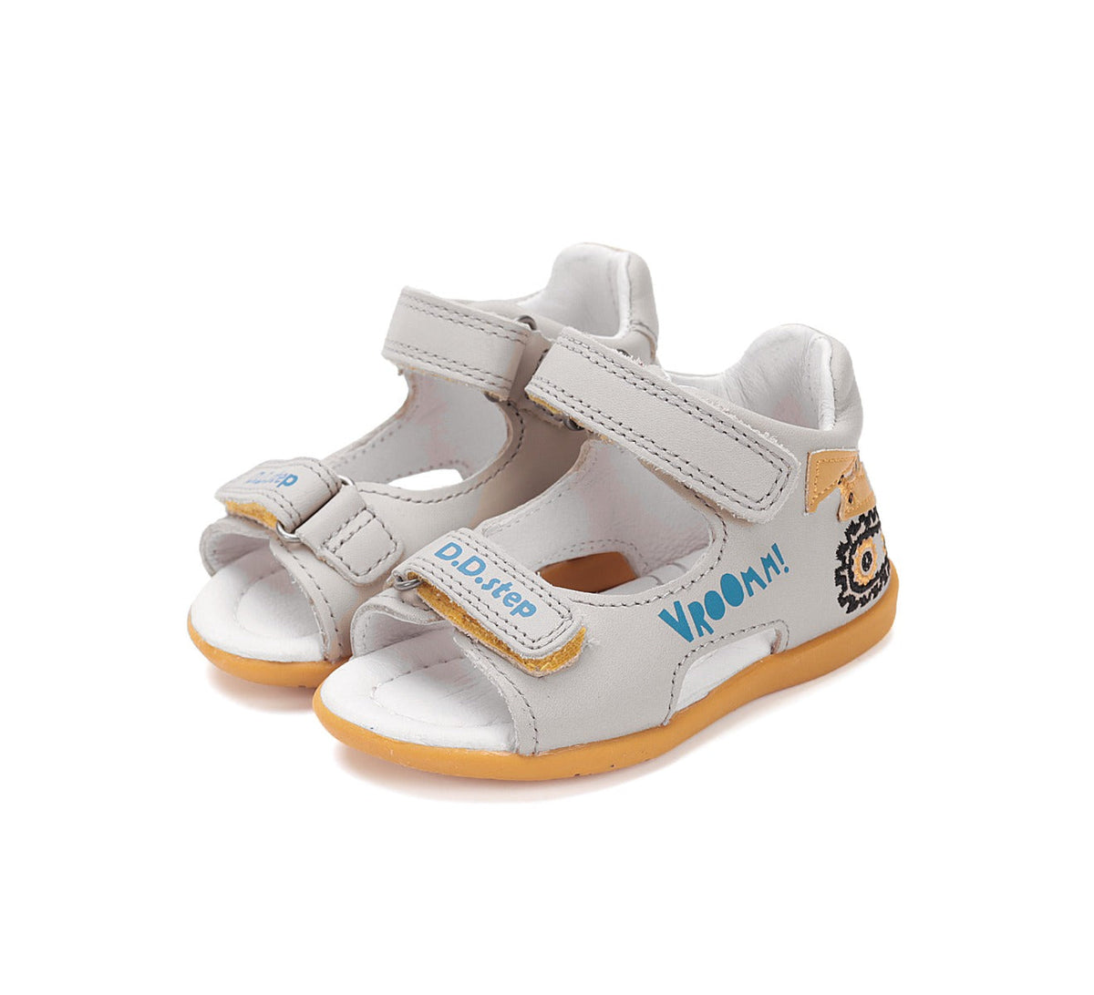 D.D.Step sandale baieti 25-30 Light Grey cu excavator Imagine principală a produsului