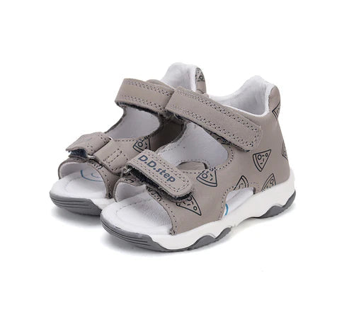 D.D.Step sandale baieti 26-31 Grey cu pizza Imagine principală a produsului