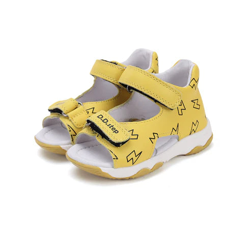 D.D.Step sandale baieti 20-25 Yellow cu fulger