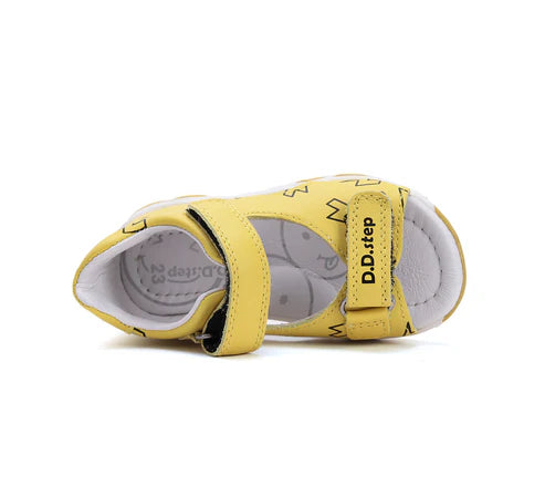 D.D.Step sandale baieti 26-31 Yellow cu fulger