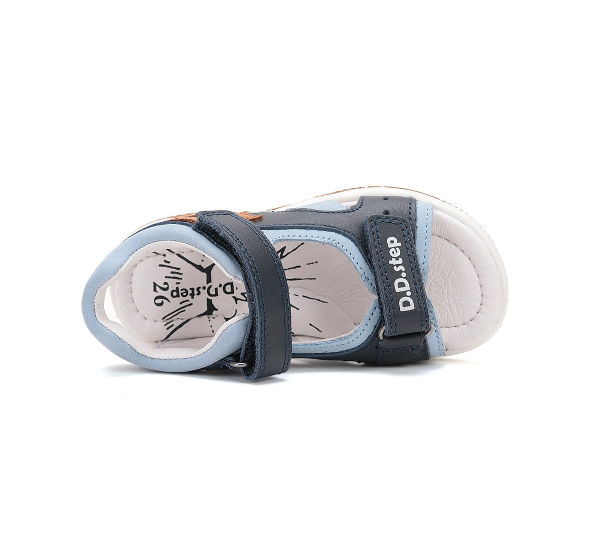 D.D.Step sandale baieti 31-36 Royal Blue cu stea