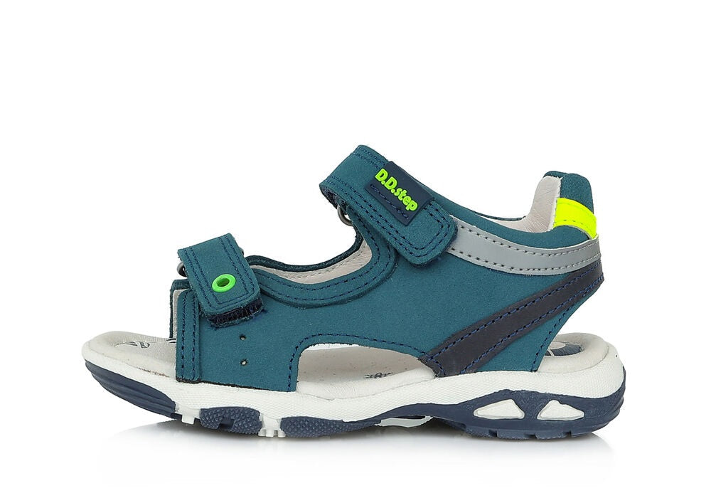 D.D.Step sandale baieti 25-30, Royal Blue cu verde neon Imagine principală a produsului