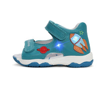 D.D.Step sandale baieti cu LED 26-31 Bermuda Blue cu naveta