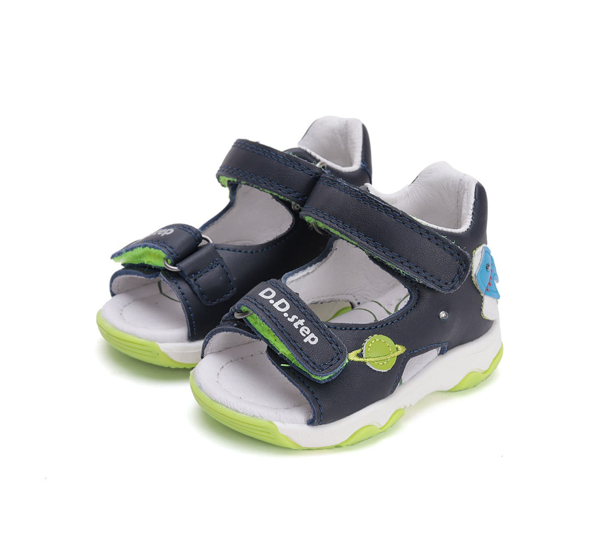 D.D.Step sandale baieti cu LED 20-25 Royal Blue cu naveta