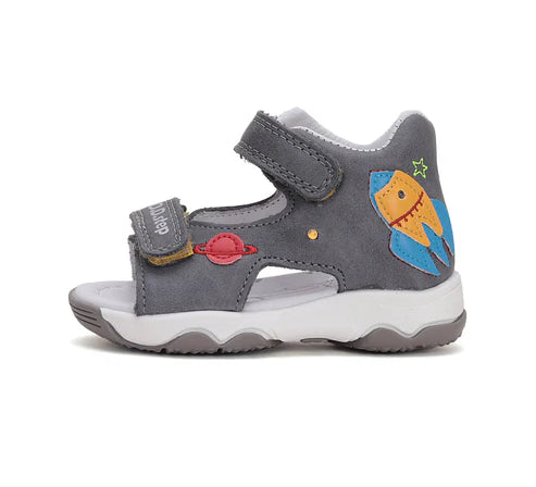D.D.Step sandale baieti cu LED 26-31 Dark Grey cu naveta