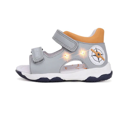 D.D.Step sandale baieti cu LED 20-25 Grey cu busola Imagine secundară a produsului