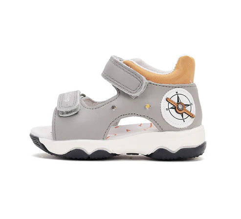 D.D.Step sandale baieti cu LED 26-31 Grey cu busola
