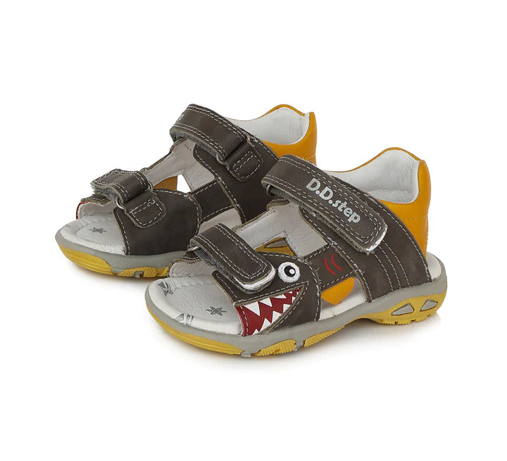 D.D.Step sandale baieti cu scai 25-30, Dark Grey crocodil Imagine secundară a produsului