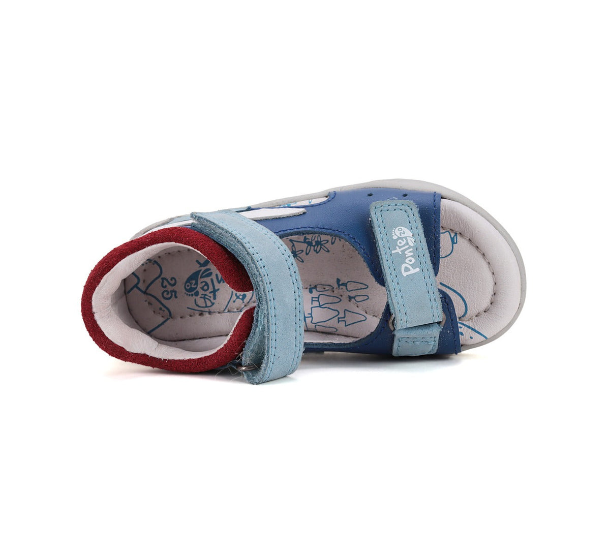 D.D.Step sandale baieti Ponte20 supinati 28-33  Bermuda Blue cu gri