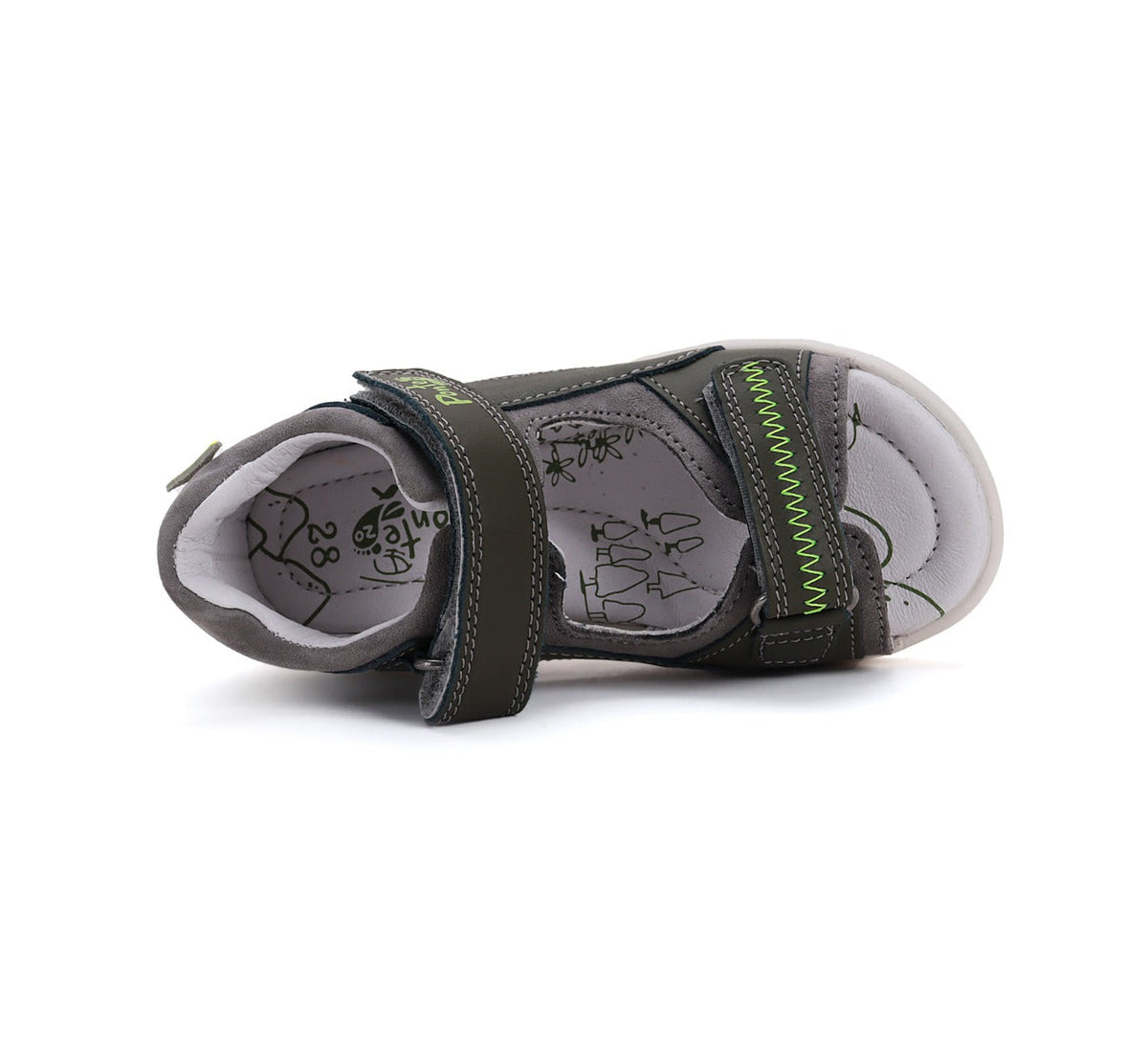 D.D.Step sandale baieti Ponte20 supinati 22-27 Dark Grey cu rechin