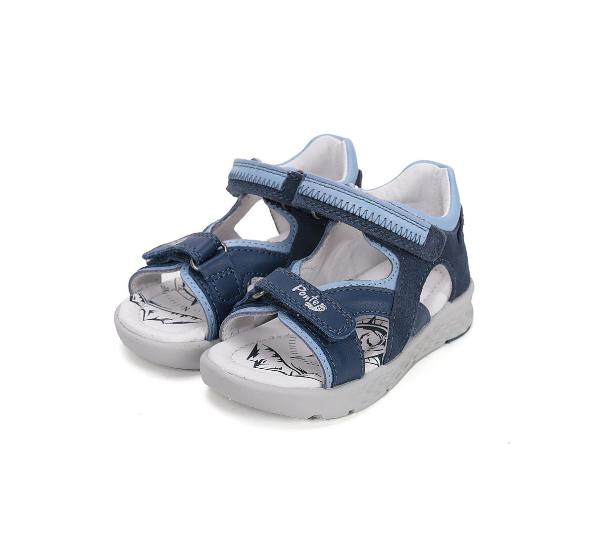 D.D.Step sandale baieti Ponte20 supinati 22-27 Royal Blue cu albastru deschis Imagine principală a produsului