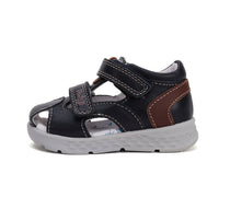 D.D.Step sandale baieti Ponte20 supinati 28-33 Royal Blue cu maro