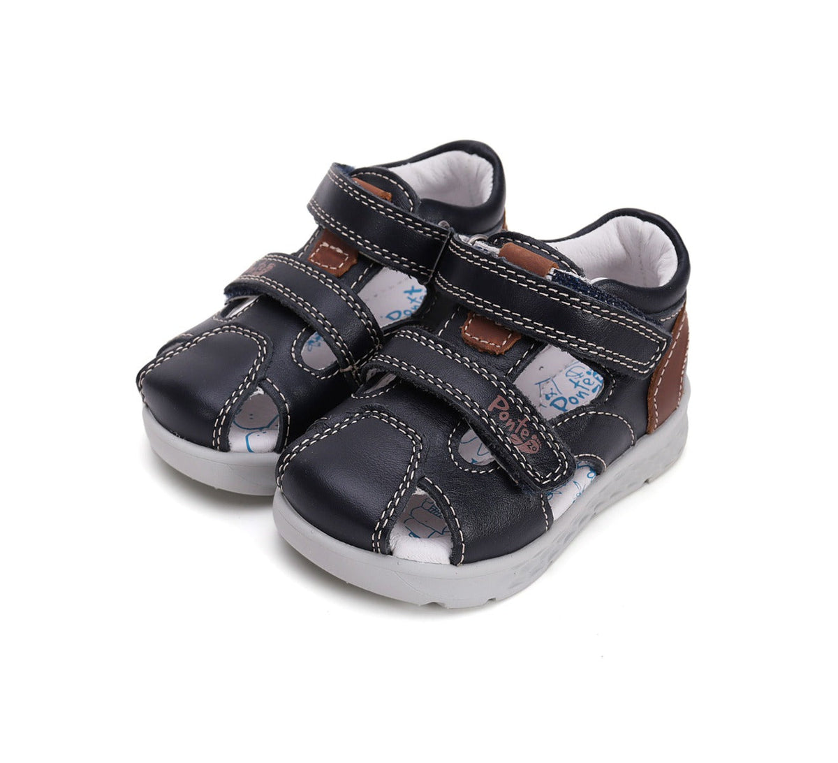 D.D.Step sandale baieti Ponte20 supinati 22-27 Royal Blue cu maro Fő kép