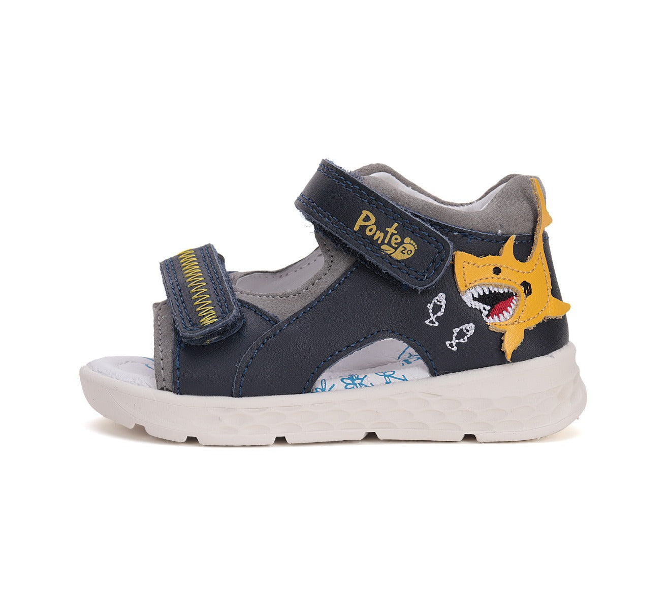 D.D.Step sandale baieti Ponte20 supinati 22-27 Royal Blue cu rechin Imagine secundară a produsului