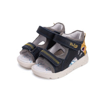 D.D.Step sandale baieti Ponte20 supinati 22-27 Royal Blue cu rechin