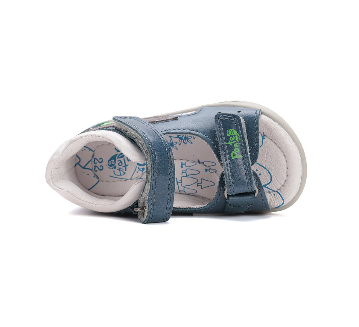 D.D.Step sandale baieti Ponte20 supinati 28-33  Royal Blue cu verde