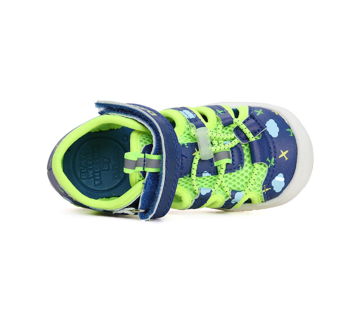 D.D.Step sandale baieti "Quick Dry" 26-31 Calypso Sky cu avioane