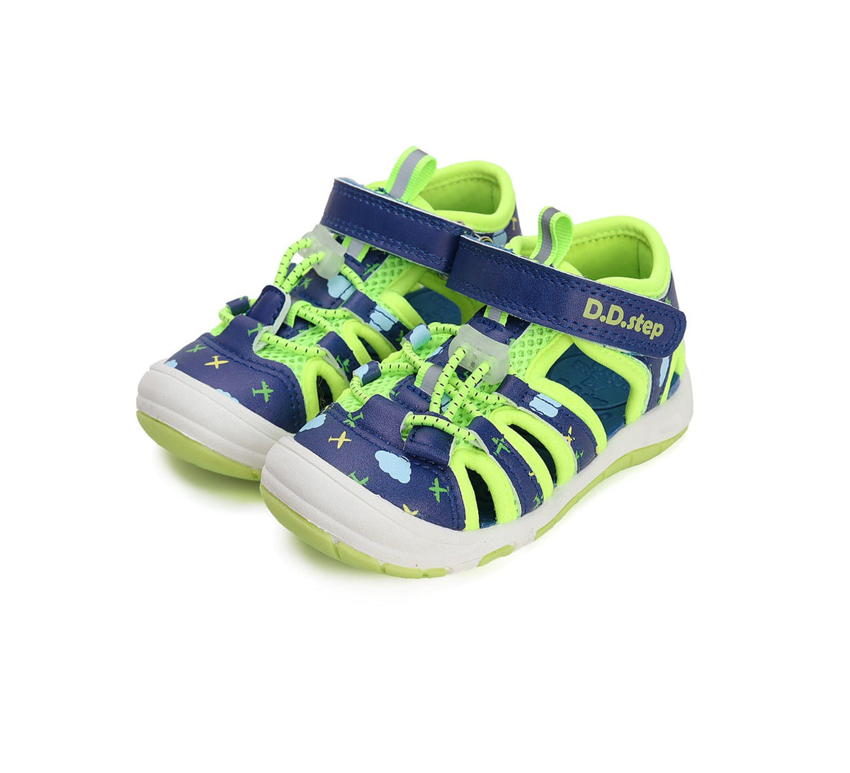 D.D.Step sandale baieti "Quick Dry" 26-31 Calypso Sky cu avioane Imagine principală a produsului
