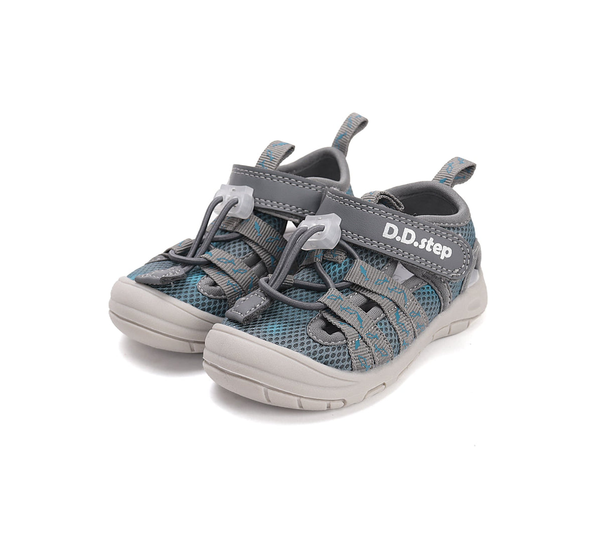 D.D.Step "Quick Dry" fiú szandál 20-31 Marine Grey halakkal Fő kép