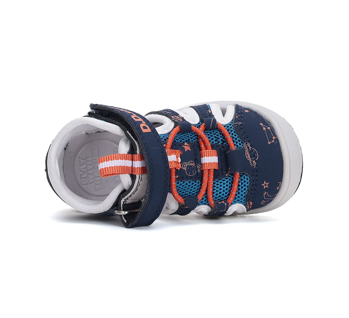 D.D.Step sandale baieti "Quick Dry" 26-31 Bermuda Blue cu stele