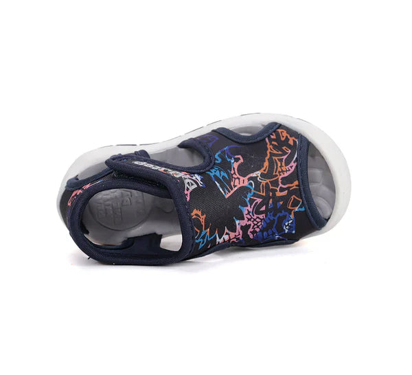 D.D.Step sandale baieti "Quick Dry" 26-31 Black cu desen