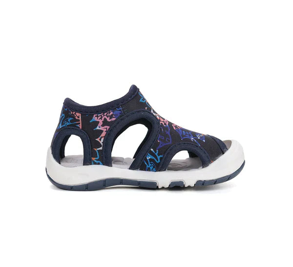 D.D.Step sandale baieti "Quick Dry" 26-31 Black cu desen