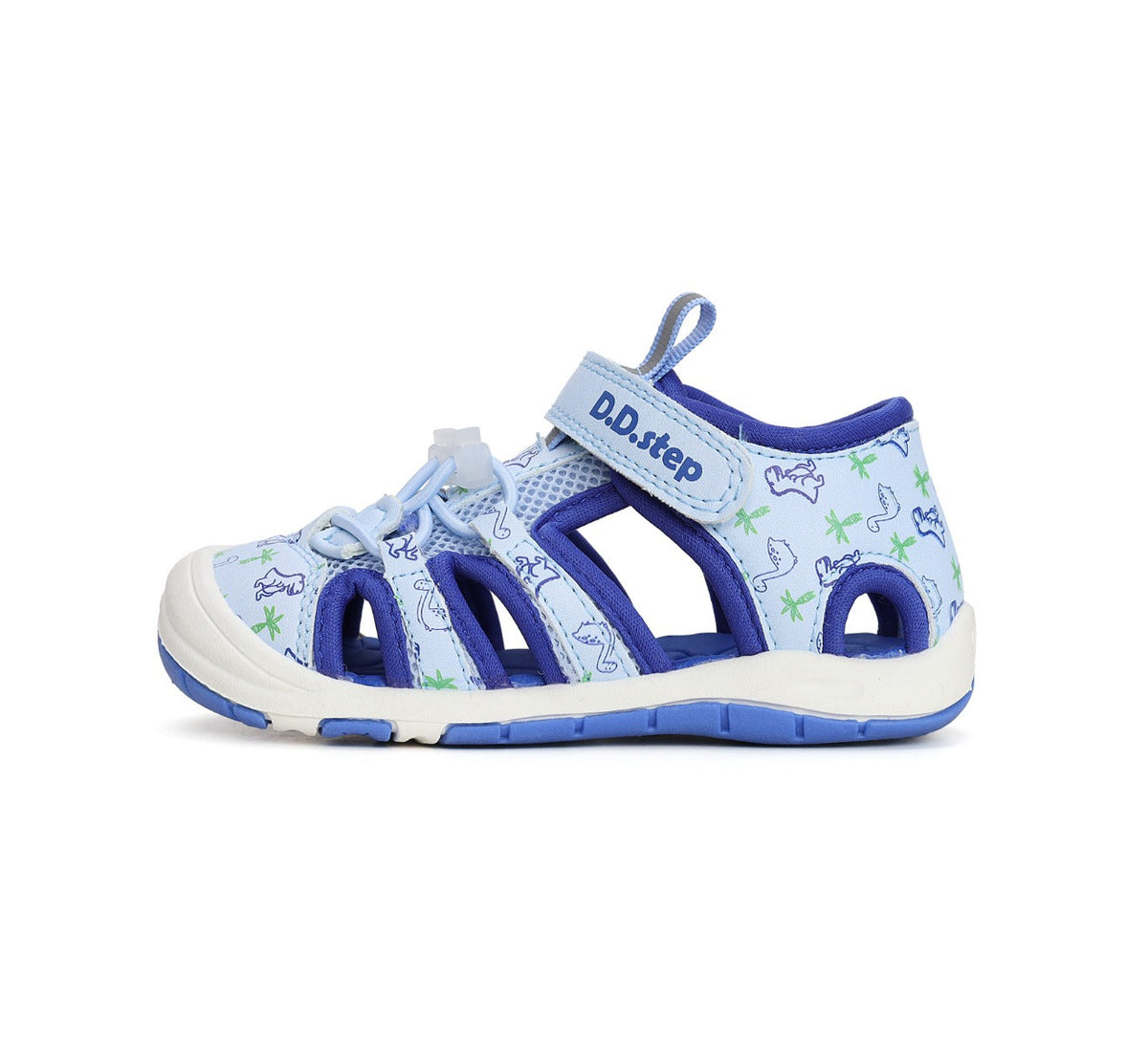 D.D.Step sandale baieti "Quick Dry" 26-31 Sky Blue cu dino