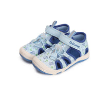 D.D.Step sandale baieti "Quick Dry" 26-31 Sky Blue cu dino