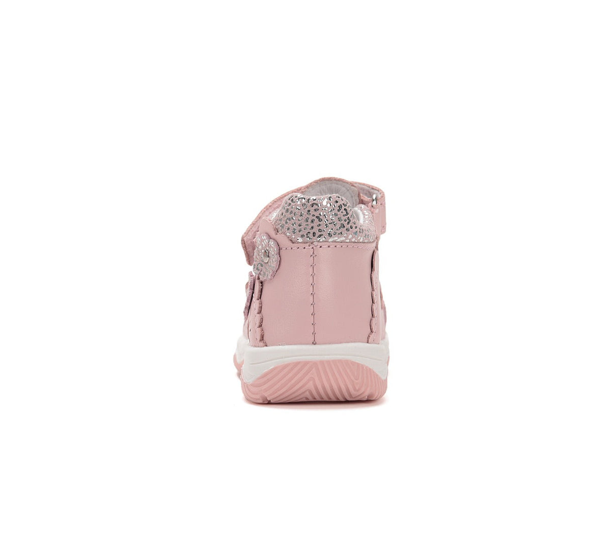 D.D.Step sandale fete 25-30 Baby Pink cu floaricele argintii
