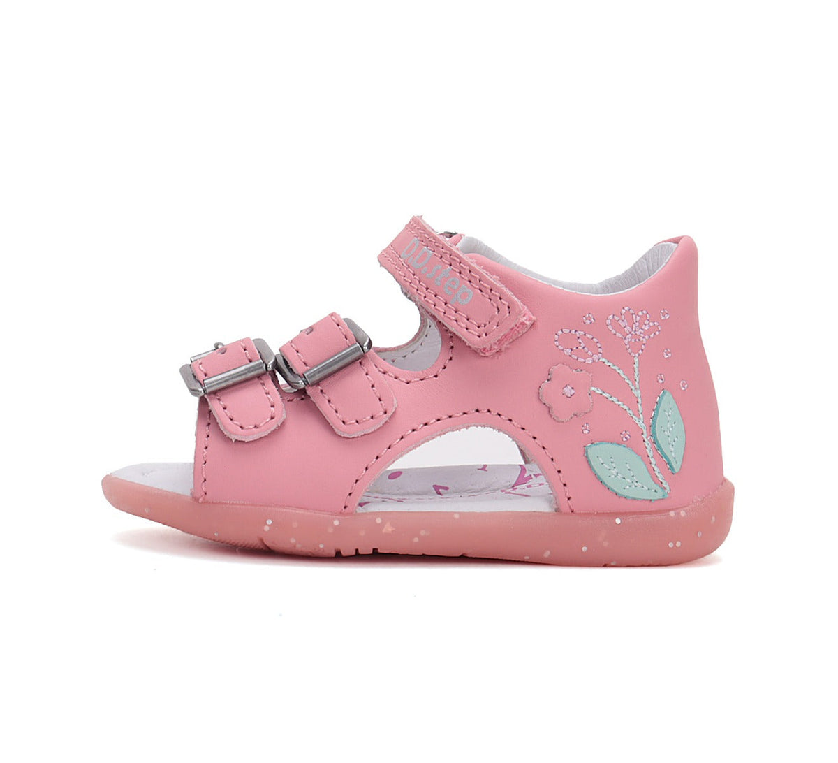 D.D.Step sandale fete 19-24 Daisy Pink cu flori