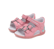 D.D.Step sandale fete 19-24 Daisy Pink cu flori