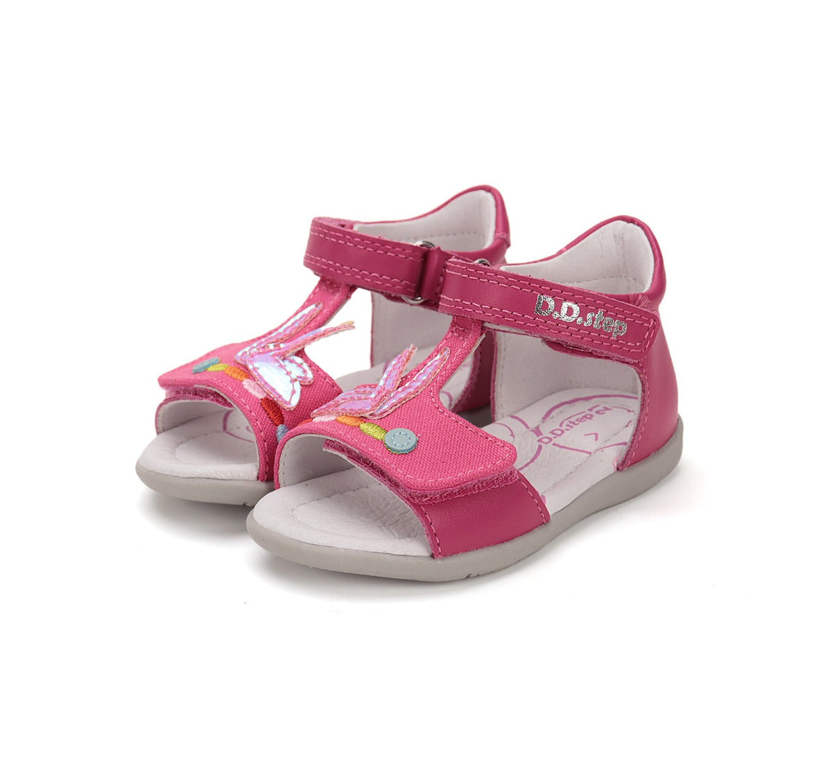 D.D.Step sandale fete 19-24 Dark Pink cu iepuras