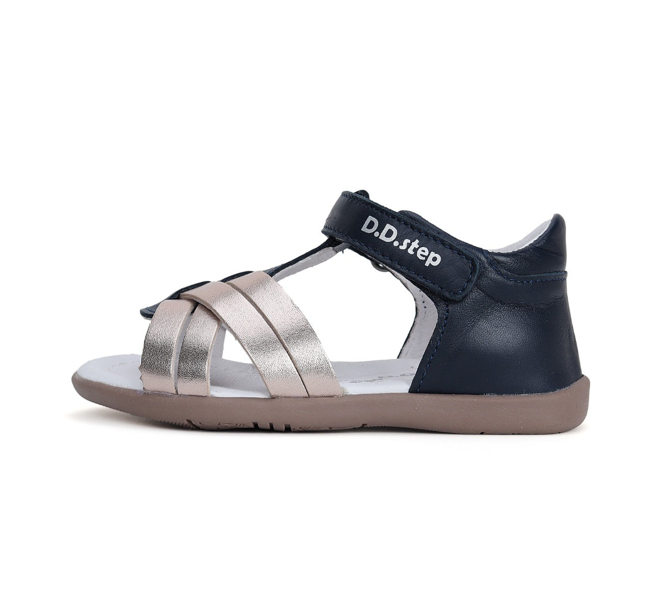 D.D.Step sandale fete 19-24, Royal Blue cu roz gold Imagine secundară a produsului