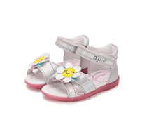 D.D.Step sandale fete 19-24 Silver cu floare