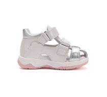 D.D.Step sandale fete 19-24 White cu floaricele argintii